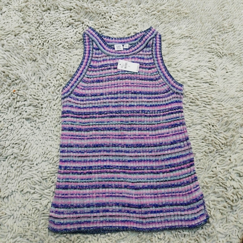 Gap pink and purple striped Gap for Good sweater tank- size small